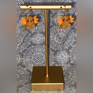 Orange Axolotl Earrings